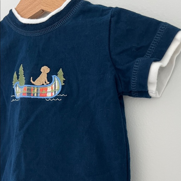 Little Me Baby Navy with Dog in Canoe Graphic Tee Style# 84803LK/LKI Size 6M - Picture 7 of 14